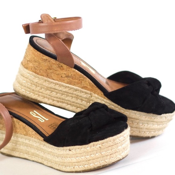 Santa Lolla Shoes - Brazilian brand Espadrille Wedge Black Suede